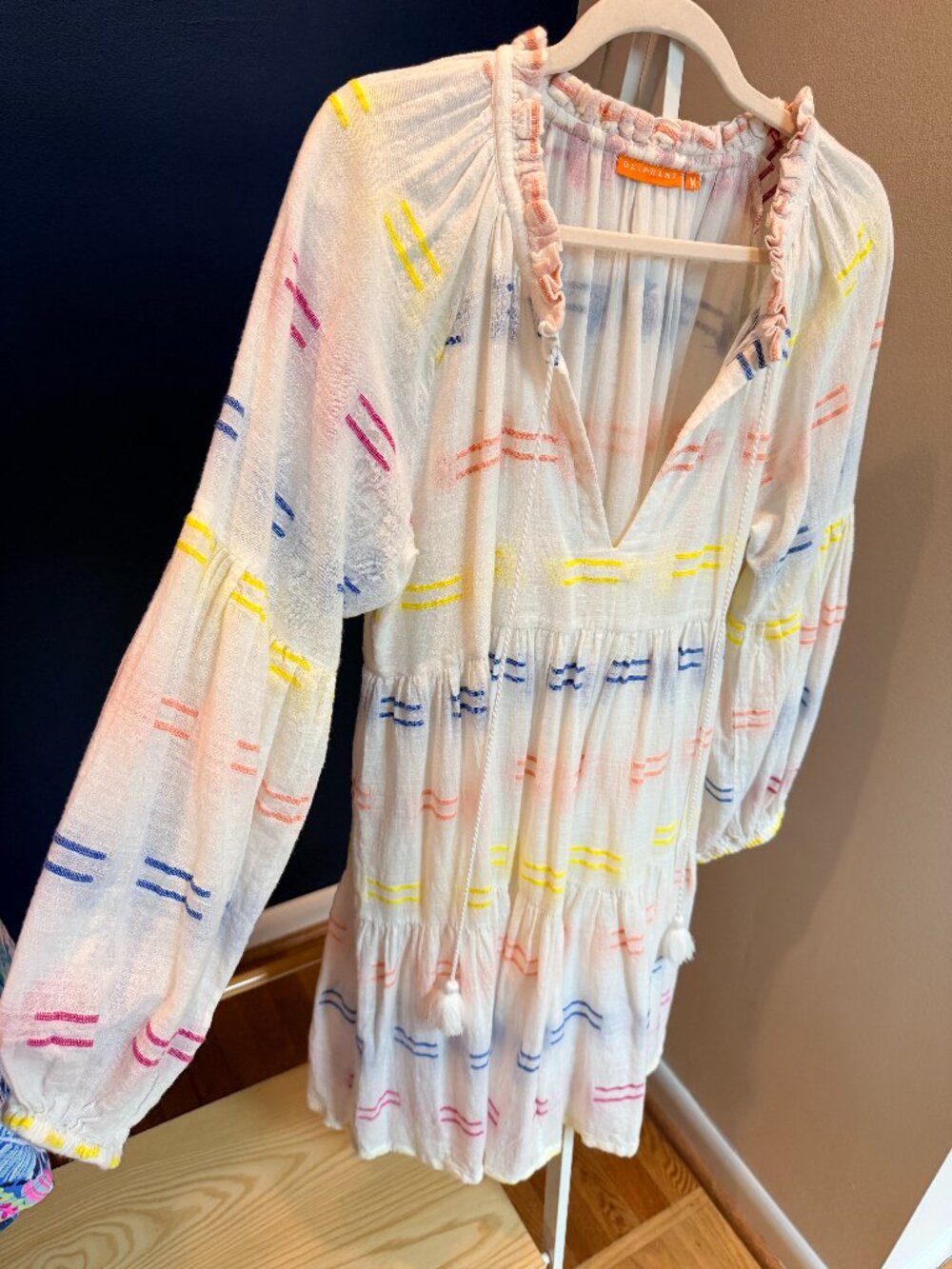 Oliphant lightweight colorful balloon sleeve dress